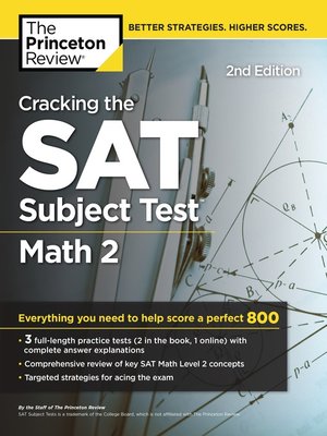 cover image of Cracking the SAT Subject Test in Math 2